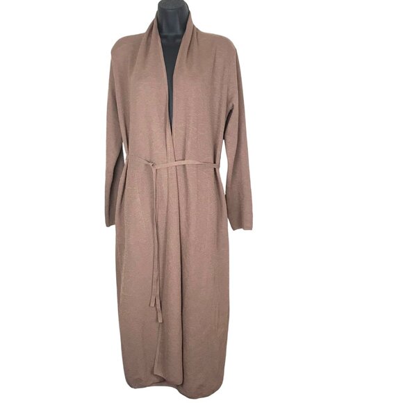 Aritzia Babaton Brown Full Length Cardigan With Front Pockets & Belt Size S - Picture 3 of 8